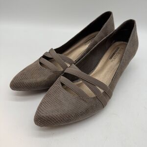 Kim Rogers Olissa Classic Pump Women's 6.5M Brown Faux Reptile Textile Heels